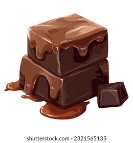 Sweet chocolate dessert design over white