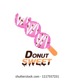 sweet chocolate donut with sprinkles