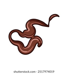 Caricatura de la salsa de goteo de chocolate dulce. Encima de ganache, decadente rico, suave, indulgente dulce goteo de chocolate signo de la salsa. símbolo aislado Ilustración vectorial