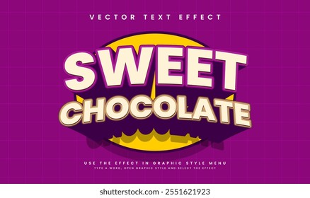 Sweet chocolate editable vector text effect. Suitable for sweet food menu.