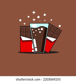 sweet chocolate flavored drink vector illustration