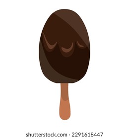 Sweet chocolate ice-cream on white background