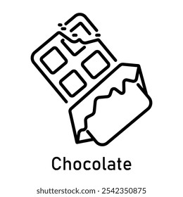 Sweet chocolate icon in linear style 