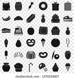 Sweet chocolate icons set. Simple style of 36 sweet chocolate vector icons for web for any design