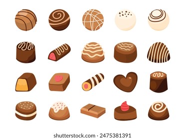 Sweet Chocolate Illustration Element Set