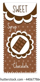 Sweet chocolate labels for drinks, syrup. Vector illustration