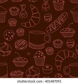 sweet chocolate pattern cakes and candies