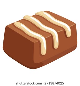 süße Schokolade Praline Süßigkeiten Snack flache Farbe Vektor Illustration Template Design