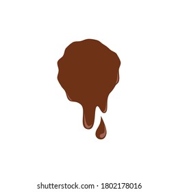 Sweet Chocolate splash drop on white background