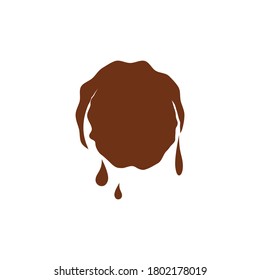 Sweet Chocolate splash drop on white background