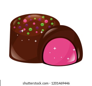 sweet chocolate stuffed bonbon caramel