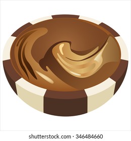 sweet chocolates in a cut isolated on white background vector