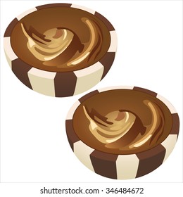 sweet chocolates in a cut isolated on white background vector