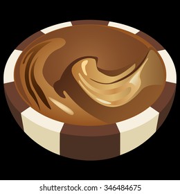sweet chocolates in a cut isolated on black background vector