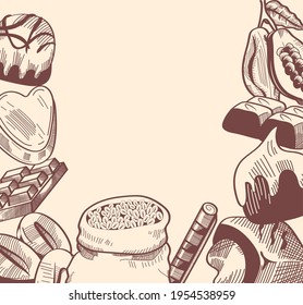 sweet chocolates toppings frame sketch