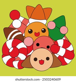 Sweet Christmas Candy Vector Illustration - Festive Holiday Treats