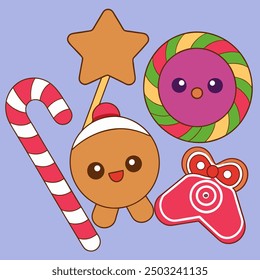 Sweet Christmas Candy Vector Illustration - Festive Holiday Treats