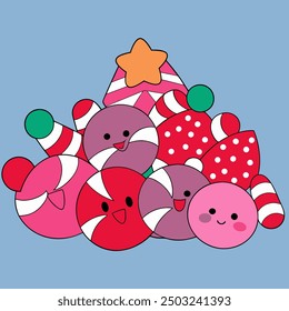 Sweet Christmas Candy Vector Illustration - Festive Holiday Treats