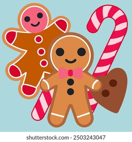 Sweet Christmas Candy Vector Illustration - Festive Holiday Treats