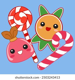 Sweet Christmas Candy Vector Illustration - Festive Holiday Treats