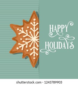 Sweet Christmas card with gingerbread star