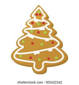 Sweet Christmas cookie cake isolated on white