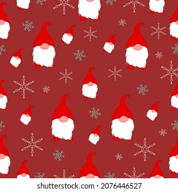 sweet christmas gnome seamless background