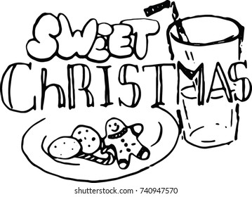 sweet christmas vector sign