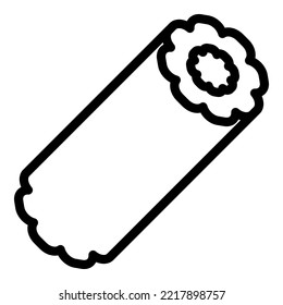 Sweet churro icon outline vector. Spanish food. Chocolate dessert