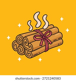 Sweet Zimt Rollen flache Illustration