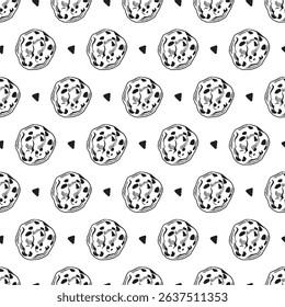 Sweet Classic Chocolate Chip Cookies Pattern Art can be use for background, template, and apparel design