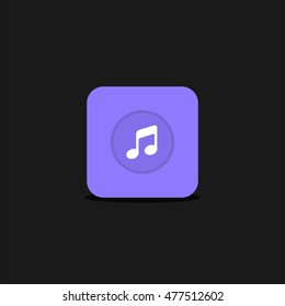 Sweet clean music icon vector illustration with modern flat design
