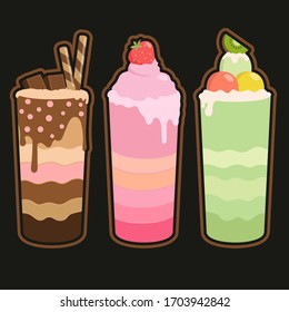sweet cocktail ice cream set layers cream