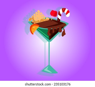 sweet cocktail illustration vector