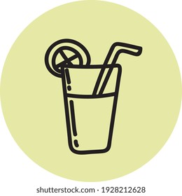 Sweet coctail, illustration, vector on white background.