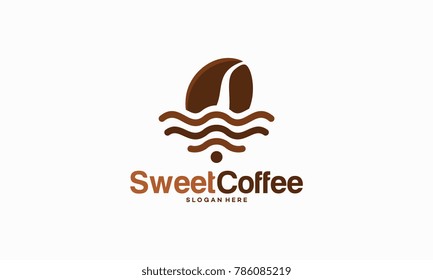 Sweet Coffee Logo designs concept, Coffee Drink logo template vector