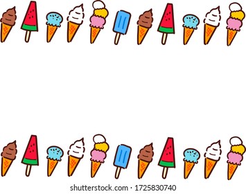 Marco de helado dulce y frío