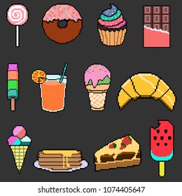 Sweet collection in pixel art