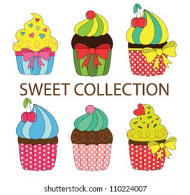 sweet collection. vector illustration