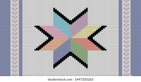 Sweet color knitting pattern, Festive Sweater Design. Seamless Knitted Pattern