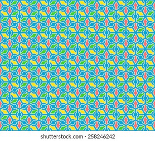 Sweet color mesh seamless pattern background vector. Repeating geometric shapes with structure hexagon.