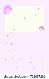 Sweet color tone of flower petal on pink background with text box.Concept for Valentine's day