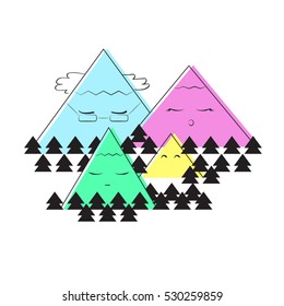 sweet colored mountains