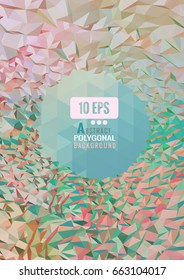 Sweet colorful abstract polygonal triangular background with space for subject