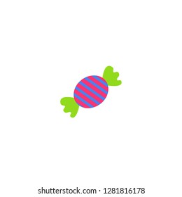 Sweet colorful candy flat icon isolated vector illustration on white background.