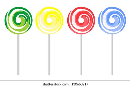 Sweet colorful candy with a stick
