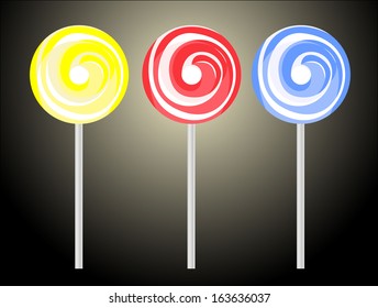 Sweet colorful candy with a stick