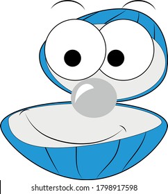 sweet colorful cartoon ocean mussel