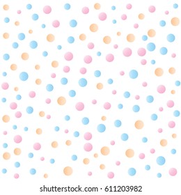 Sweet Colorful Circle Pattern Isolated On White Background. Vector