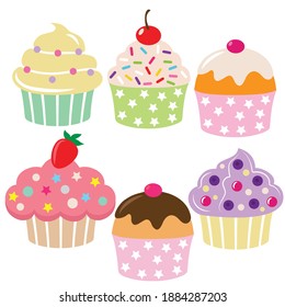 Sweet bunter Cupcake Vektorgrafik